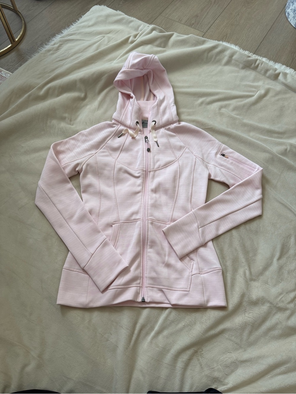 Athleta Soft Light Pink Full-Zip Hooded Jacket